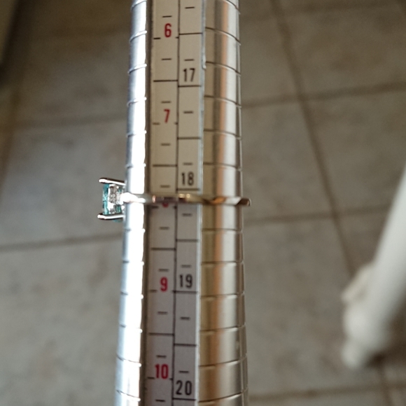 🌸 Closeout! Women's aquamarine ring 925 filled - Picture 6 of 8